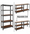Heavy Duty Steel & MDF 5 Tier Racking in Grey