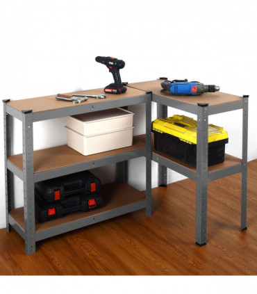 Heavy Duty Steel & MDF 5 Tier Racking in Grey