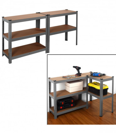 Heavy Duty Steel & MDF 5 Tier Racking in Grey