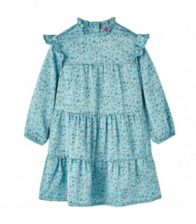 Kids' Dress with Long Sleeves Blue 116