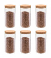 Storage Glass Jars with Cork Lid 6 pcs 1400 ml