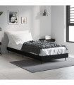 vidaXL Bed Frame Black 75x190 cm Small Single Engineered Wood