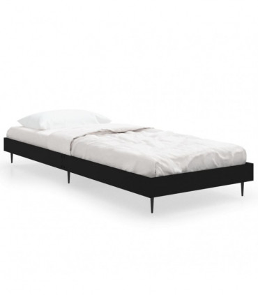 vidaXL Bed Frame Black 75x190 cm Small Single Engineered Wood