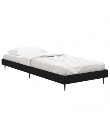 vidaXL Bed Frame Black 75x190 cm Small Single Engineered Wood