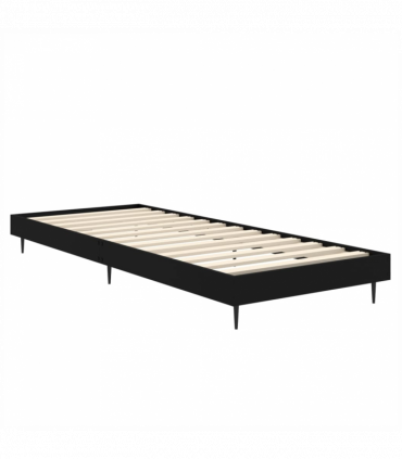 vidaXL Bed Frame Black 75x190 cm Small Single Engineered Wood