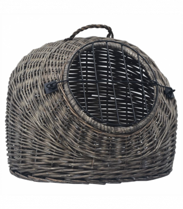 vidaXL Cat Transporter Grey 45x35x35 cm Natural Willow