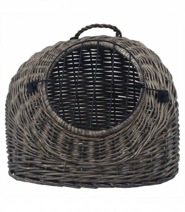 vidaXL Cat Transporter Grey 45x35x35 cm Natural Willow