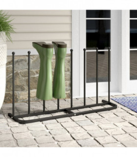Boot Stand 4 Pair Black Shoe Welly Storage Organizer 60 x 90 cm Black