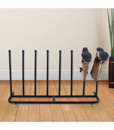 Boot Stand 4 Pair Black Shoe Welly Storage Organizer 60 x 90 cm Black