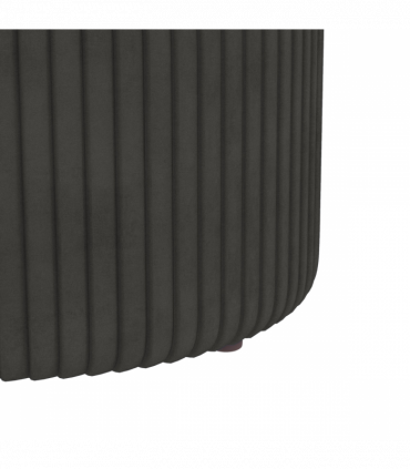 HOMCOM Round Pouffe, Storage Footstool with Cushioned Top, Hidden Space