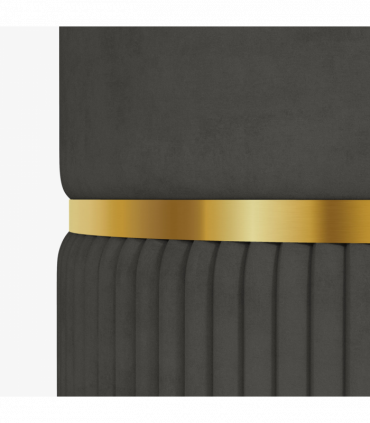 HOMCOM Round Pouffe, Storage Footstool with Cushioned Top, Hidden Space