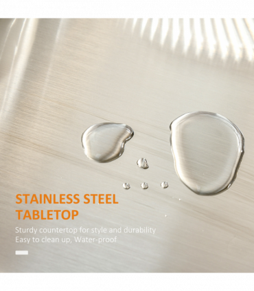 Rolling Kitchen Cart Storage Trolley with Drawer Towel Rail Steel White