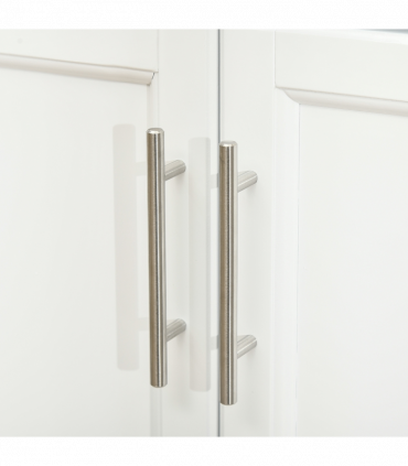 Rolling Kitchen Cart Storage Trolley with Drawer Towel Rail Steel White