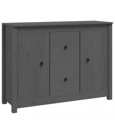 Sideboard Grey 100x35x74 cm Solid Wood Pine