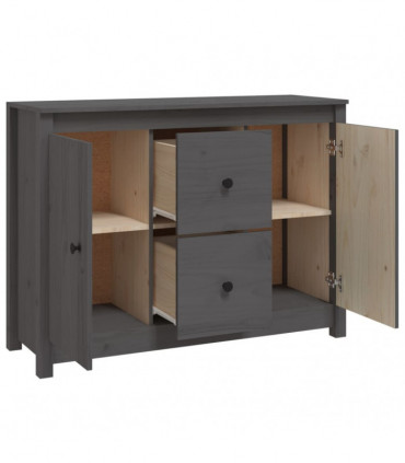 Sideboard Grey 100x35x74 cm Solid Wood Pine