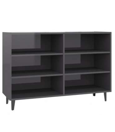 Sideboard High Gloss Grey 103.5x35x70 cm Chipboard