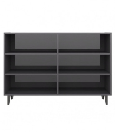 Sideboard High Gloss Grey 103.5x35x70 cm Chipboard