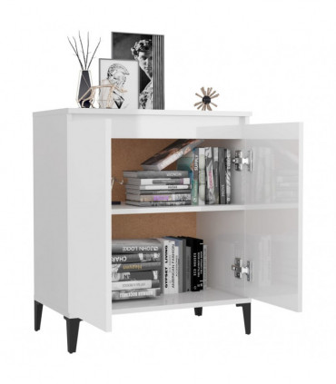 Sideboard High Gloss White 60x35x70 cm Chipboard