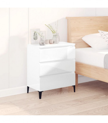 Sideboard High Gloss White 60x35x70 cm Engineered Wood