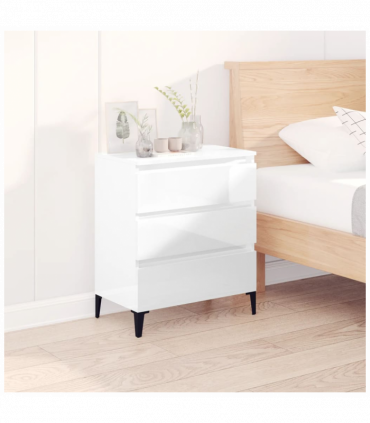 Sideboard High Gloss White 60x35x70 cm Engineered Wood