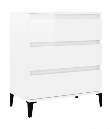 Sideboard High Gloss White 60x35x70 cm Engineered Wood