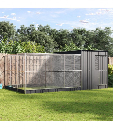 vidaXL Aviary with Extension Silver 497x303x216 cm Steel