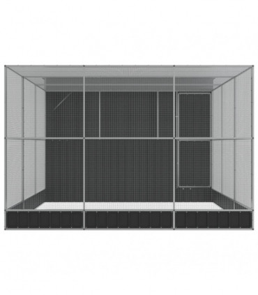 vidaXL Aviary with Extension Silver 497x303x216 cm Steel