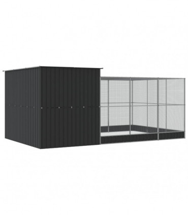 vidaXL Aviary with Extension Silver 497x303x216 cm Steel