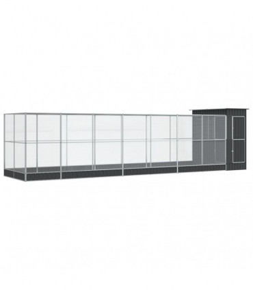 vidaXL Aviary with Extension Silver 830x203x216 cm Steel