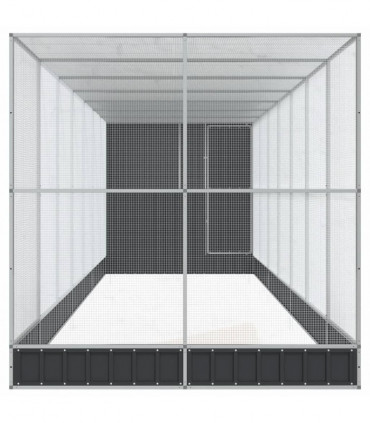 vidaXL Aviary with Extension Silver 830x203x216 cm Steel