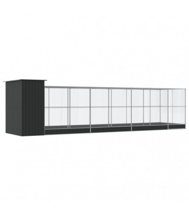 vidaXL Aviary with Extension Silver 830x203x216 cm Steel
