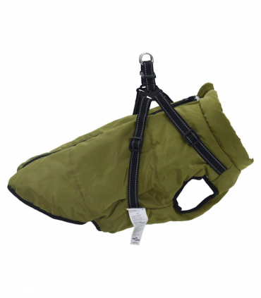 vidaXL Dog Coat with Harness Waterproof Reflective Army Green 3XL