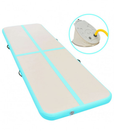 Inflatable Gymnastics Mat with Pump 600x100x10 cm PVC Green