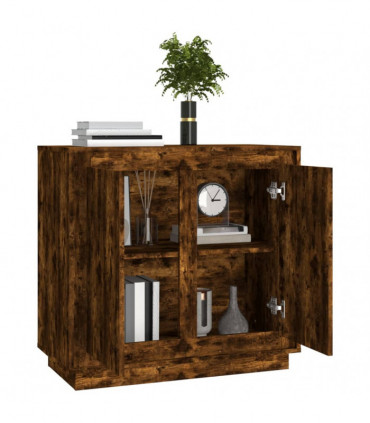 vidaXL Sideboard Smoked Oak 80x34x75 cm Engineered Wood