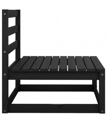 vidaXL 3 Piece Garden Lounge Set Black Solid Pinewood