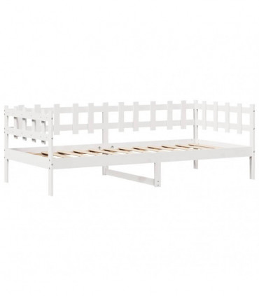 vidaXL Daybed with Drawers without Mattress White 90x190 cm Single Solid Wood