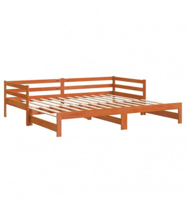 vidaXL Daybed with Trundle Wax Brown 90x200 cm Solid Wood Pine