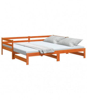 vidaXL Daybed with Trundle Wax Brown 90x200 cm Solid Wood Pine