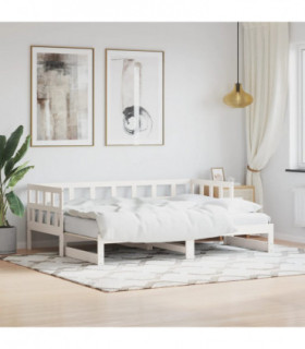 vidaXL Daybed with Trundle White 80x200 cm Solid Wood Pine