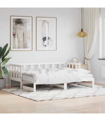 vidaXL Daybed with Trundle White 80x200 cm Solid Wood Pine