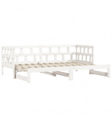 vidaXL Daybed with Trundle White 80x200 cm Solid Wood Pine