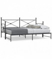 vidaXL Daybed with Trundle without Mattress Black 80x200 cm Steel