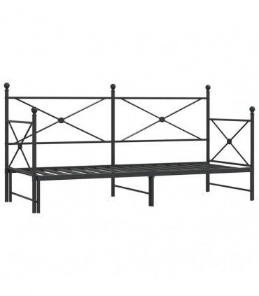 vidaXL Daybed with Trundle without Mattress Black 80x200 cm Steel