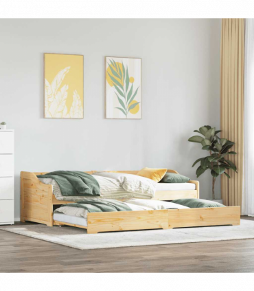 vidaXL Daybed with Trundle without Mattress IRUN 90x200 cm