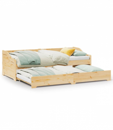 vidaXL Daybed with Trundle without Mattress IRUN 90x200 cm