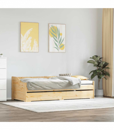 vidaXL Daybed with Trundle without Mattress IRUN 90x200 cm