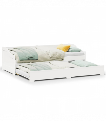 vidaXL Daybed with Trundle without Mattress IRUN White 90x200 cm