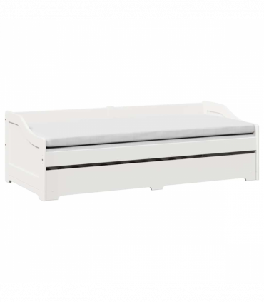 vidaXL Daybed with Trundle without Mattress IRUN White 90x200 cm