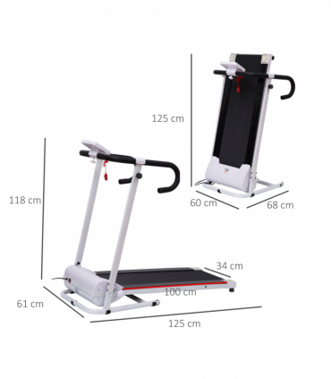 1-10Km/h Folding Treadmill Home Running Fitness Machine Safety Stopper HOMCOM