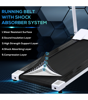 1-10Km/h Folding Treadmill Home Running Fitness Machine Safety Stopper HOMCOM